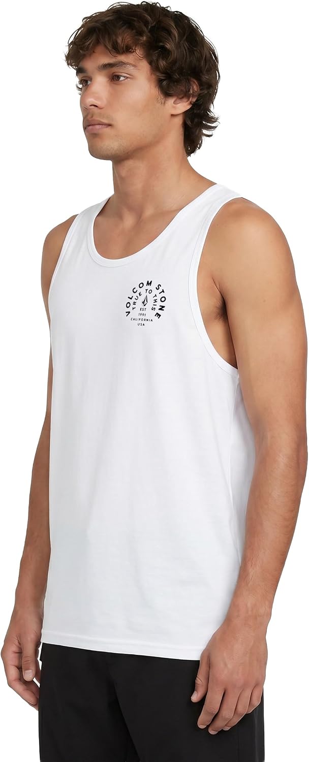 Volcom Men's Iconic Stone Tie Dye Tank White Ten