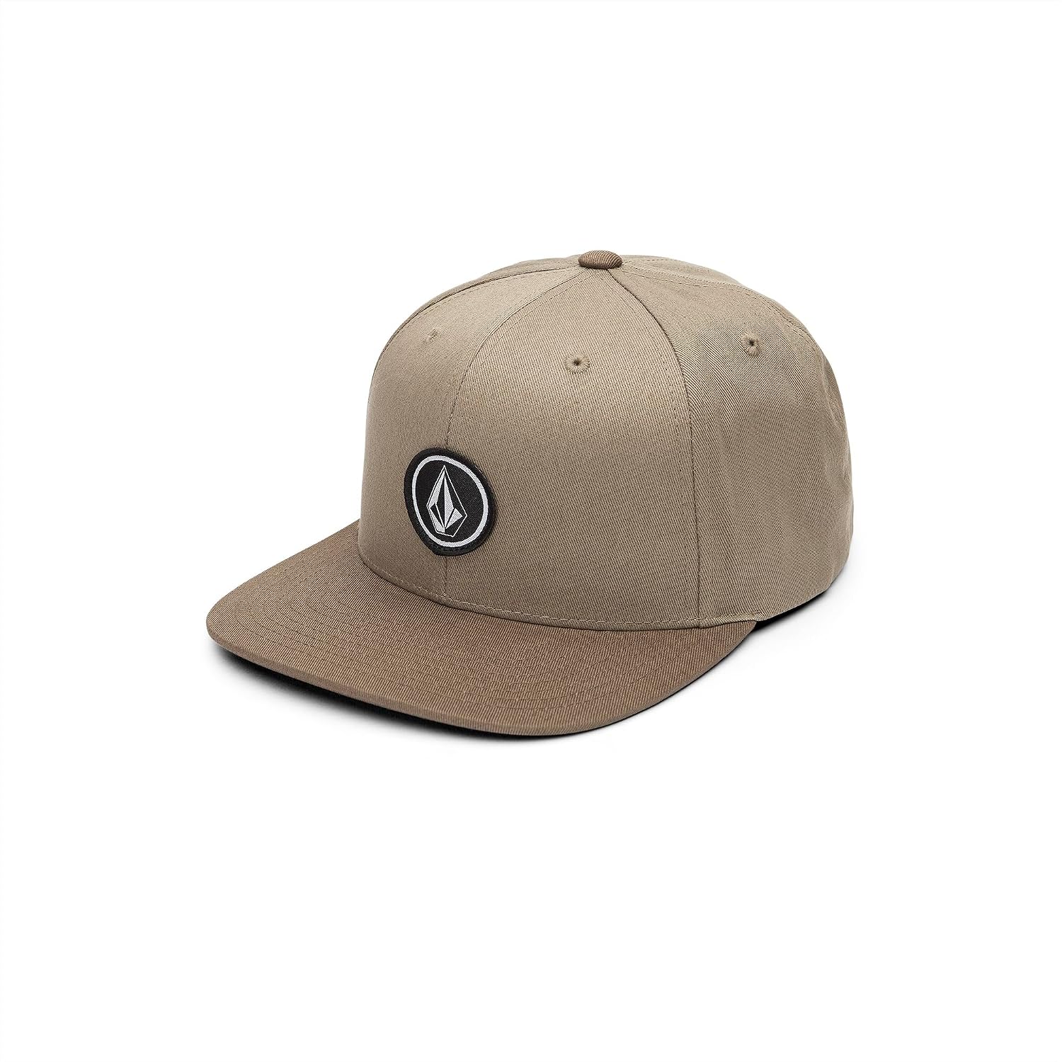 Volcom Men's Quarter Twill Snapback Hat – 6-Panel Adjustable Cap with Stone Logo Patch Khaki