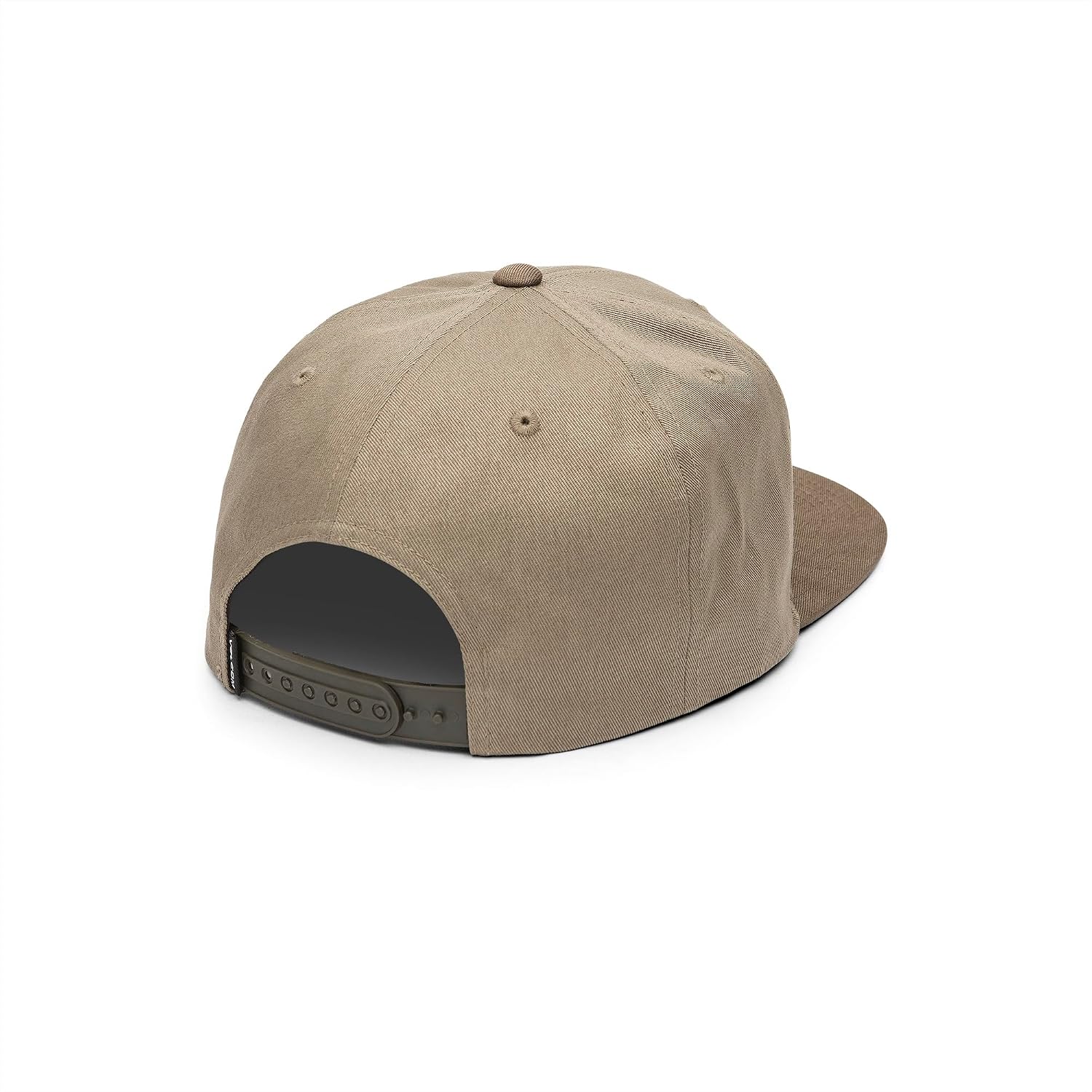 Volcom Men's Quarter Twill Snapback Hat – 6-Panel Adjustable Cap with Stone Logo Patch Khaki