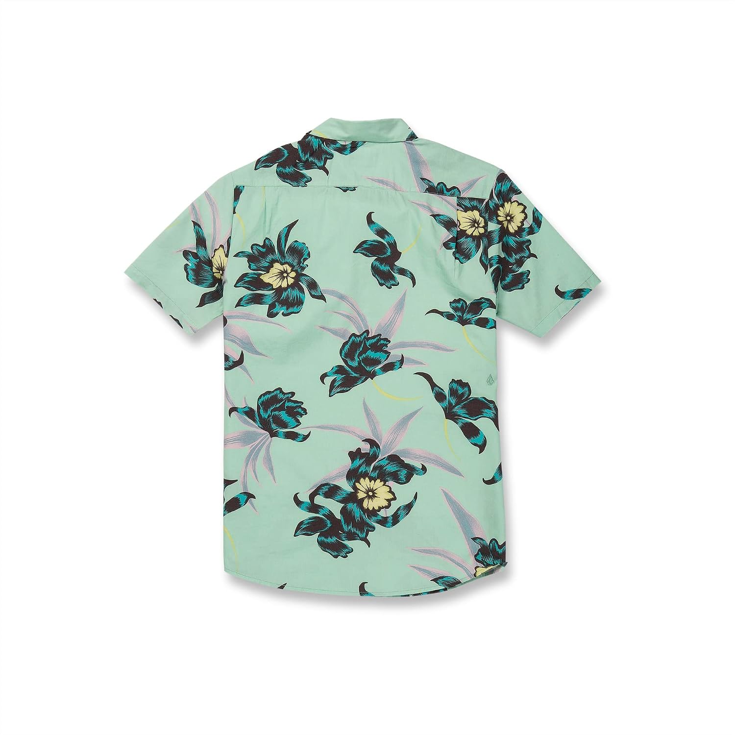Volcom Men's Regular Marble Floral Short Sleeve Button Down Hawaiian Shirt Ice