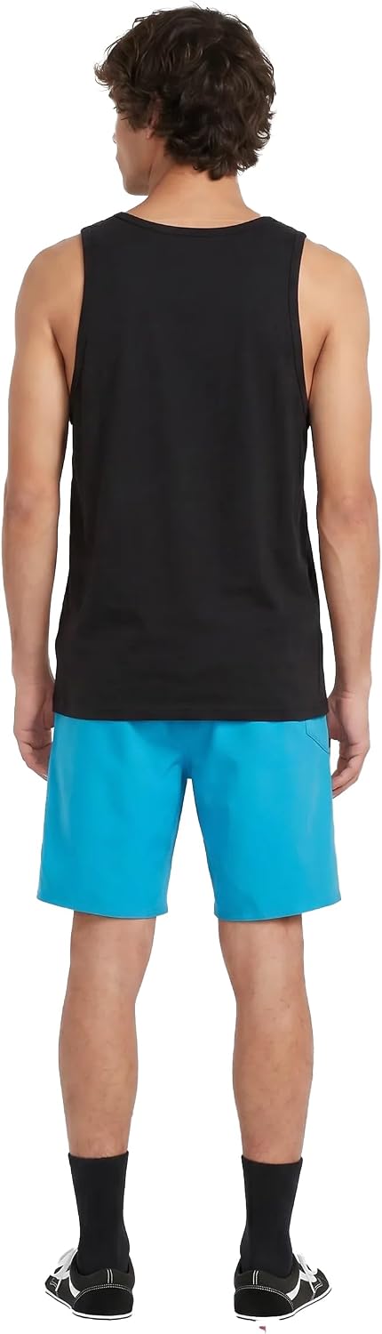 Volcom Men's Graphic Tank Top – Soft Cotton Sleeveless Shirt with Logo Print Black Mortis