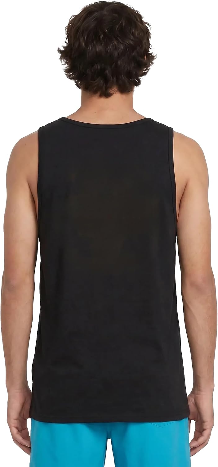 Volcom Men's Graphic Tank Top – Soft Cotton Sleeveless Shirt with Logo Print Black Mortis