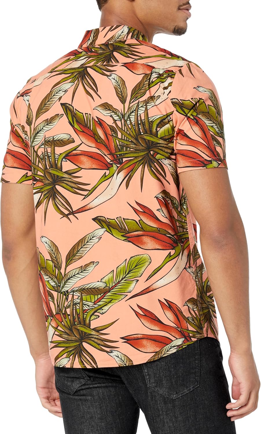 Volcom Men's Regular Marble Floral Short Sleeve Button Down Hawaiian Shirt Sanddune