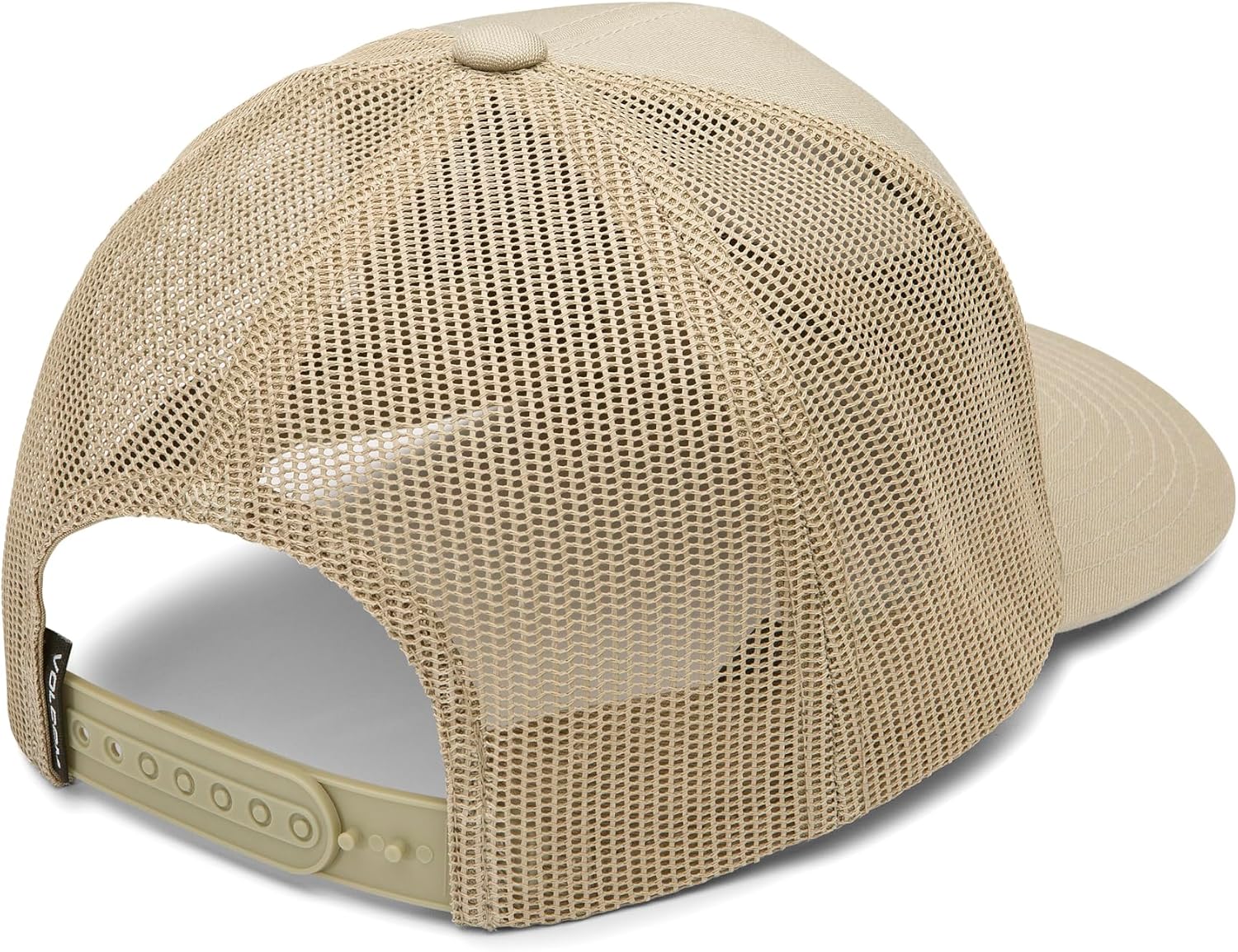 Volcom Men's Mesh Trucker Hat - Adjustable Snapback Cap, Breathable Structured Front Panel A Frame Light Khaki
