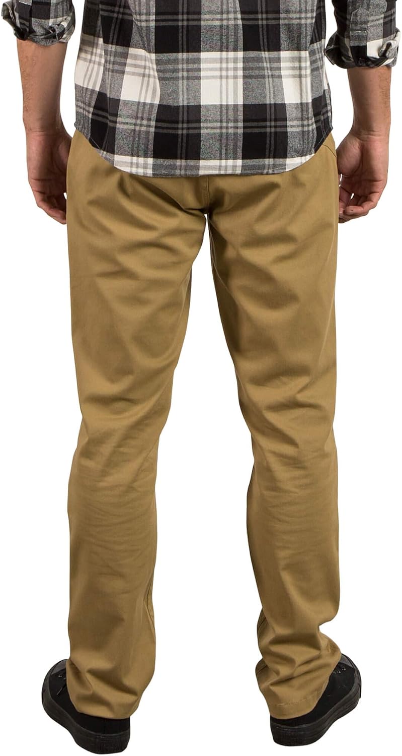 Volcom Mens Frickin Modern Stretch Chino Pant – Everyday Wear Slim Fit Stretch Twill Pants Dark Khaki