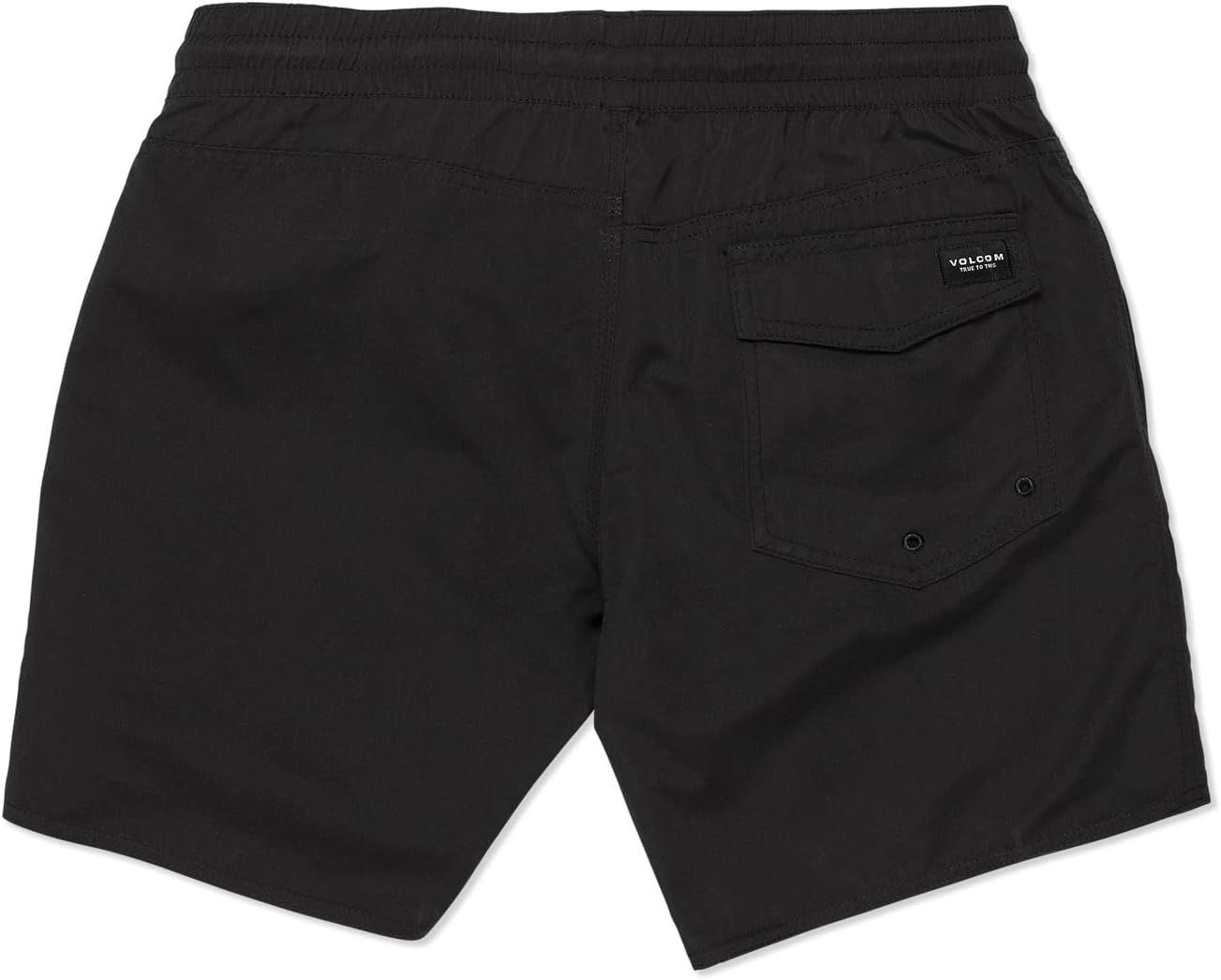 Volcom Men's 16" Elastic Waist Swim Trunks- Stretchable, UPF 50+, Quick Dry Swim Bottoms Black Lido
