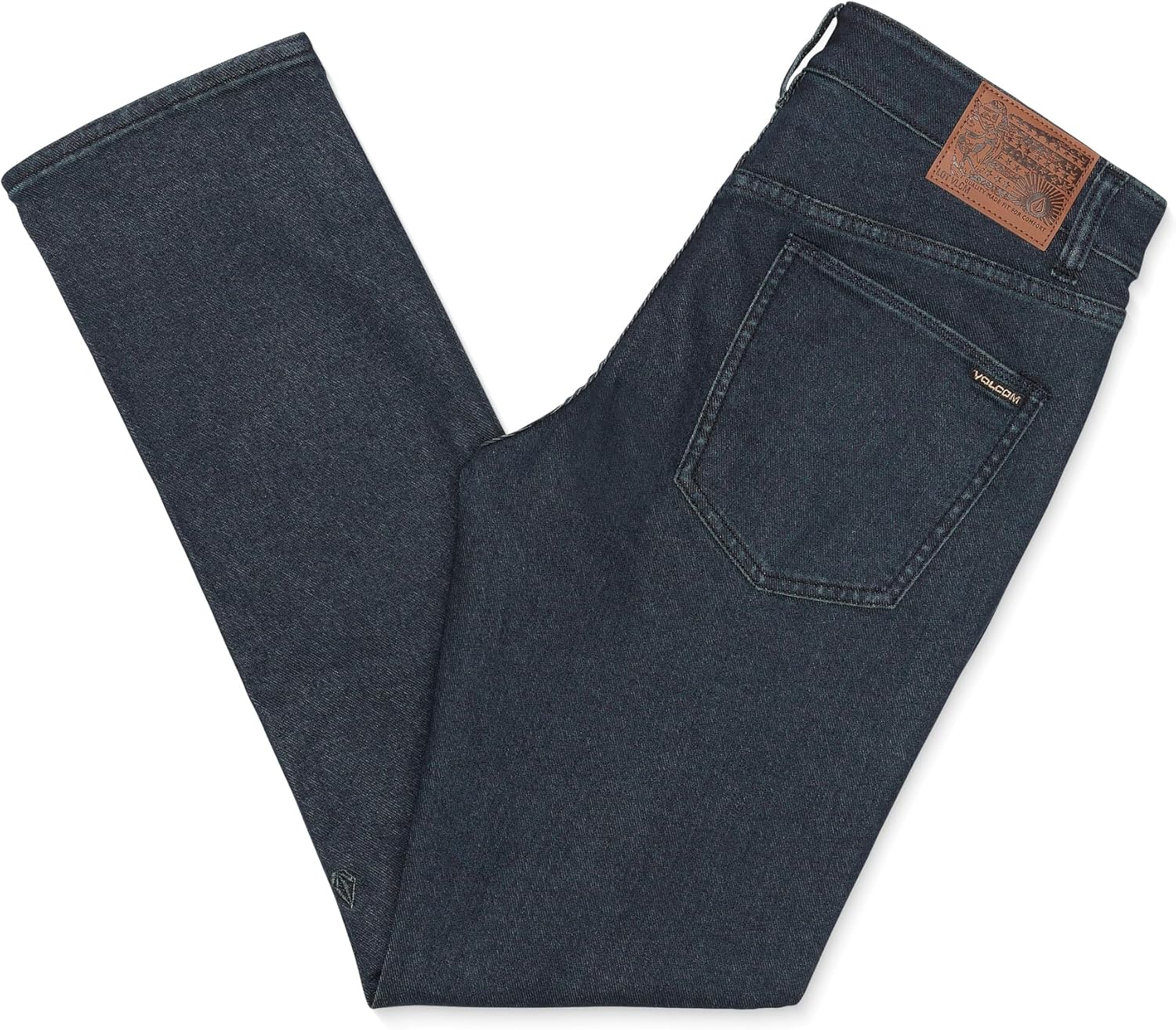 Volcom Men's Vorta Slim Fit Jeans – Classic Straight Leg Denim Pants with 15" Leg Opening Melindigo
