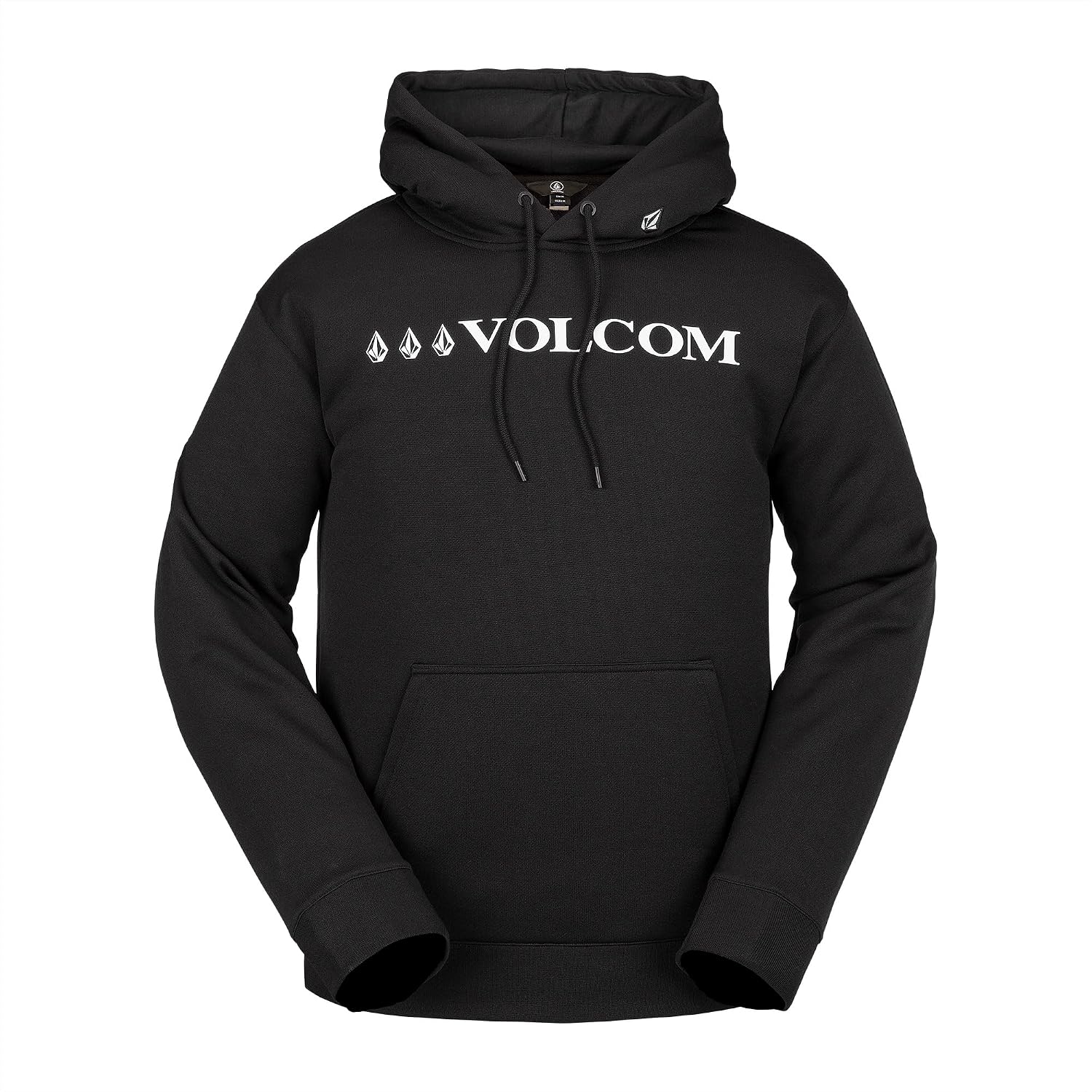 Volcom Men's Hydro Fleece Riding Hoodie – Water-repellent Sweatshirt With Storm Hood & Thumbholes Black S4