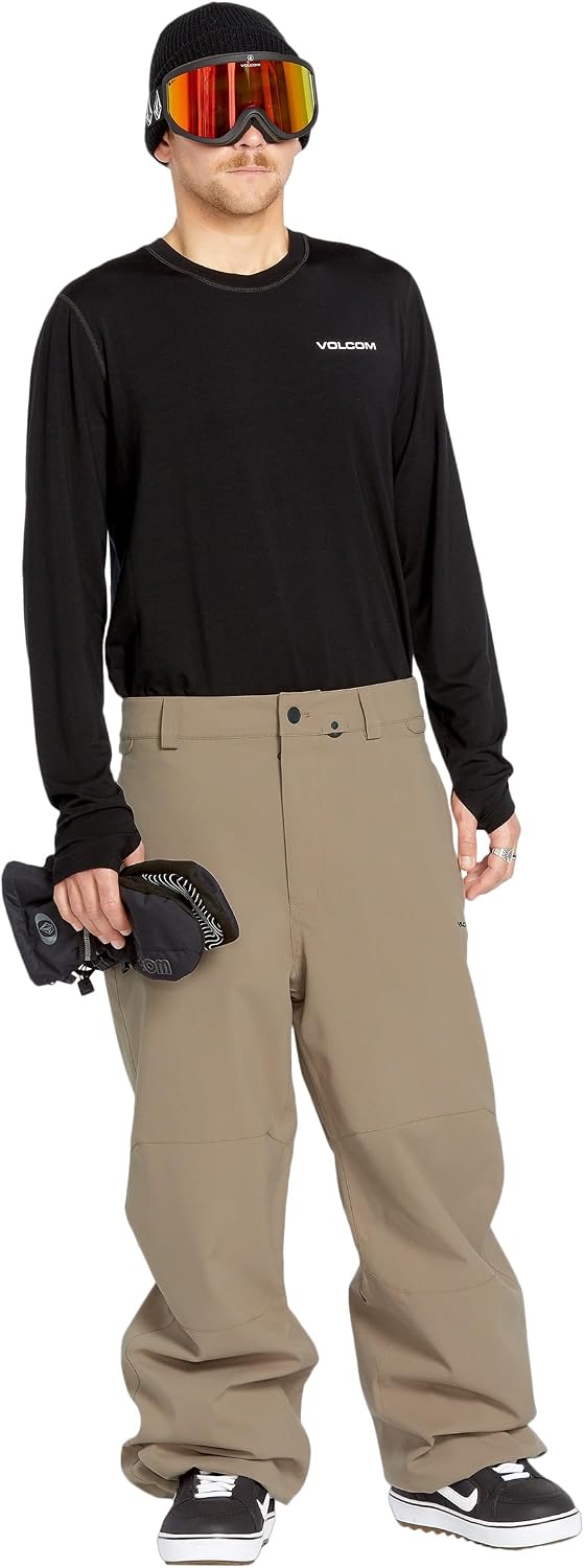 Volcom Men's Shell Snow Billow Pant – 10k Waterproof, Baggy Fit, Breathable 2-layer Chestnut Brown