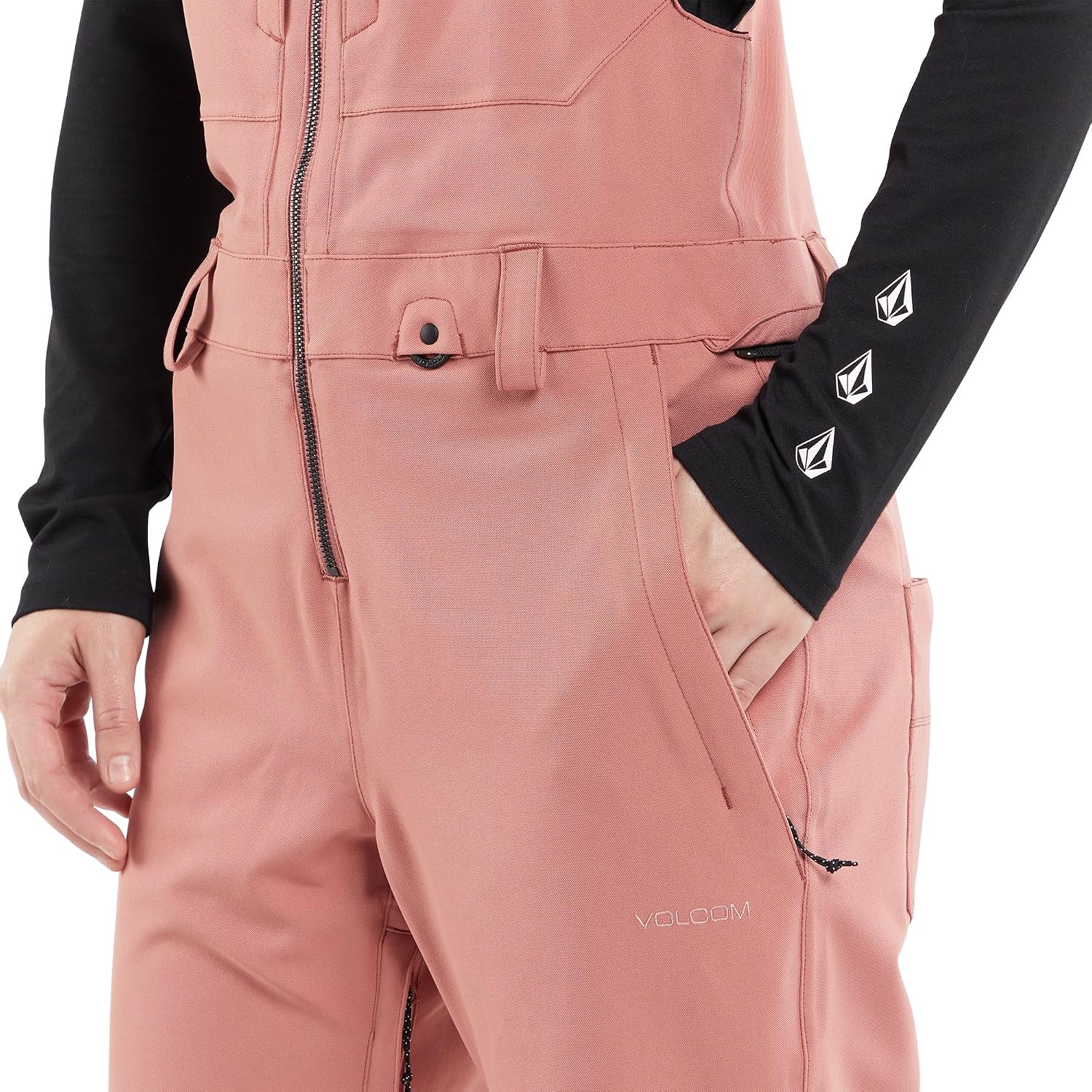 Volcom Women's Swift Bib Overall Snowpant Earth Pink S4