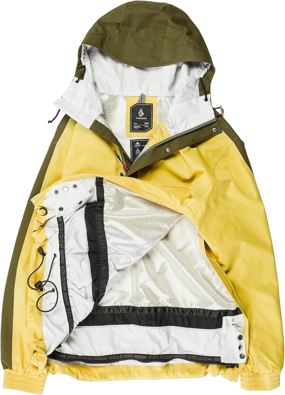 Volcom Men's Arthur Longo 20k Pullover Anarok Hooded Snowboard Jacket Dark Yellow S5