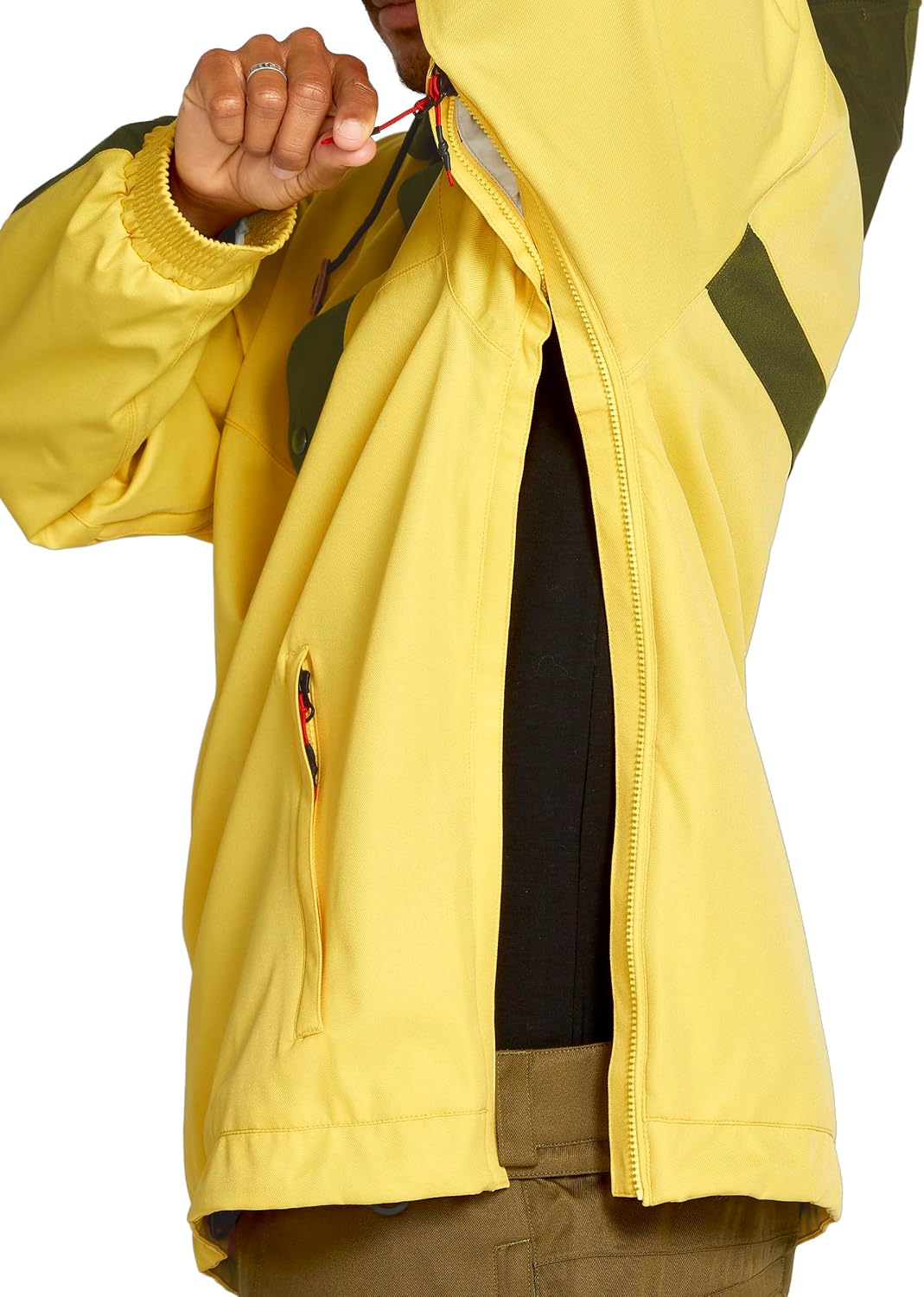 Volcom Men's Arthur Longo 20k Pullover Anarok Hooded Snowboard Jacket Dark Yellow S5