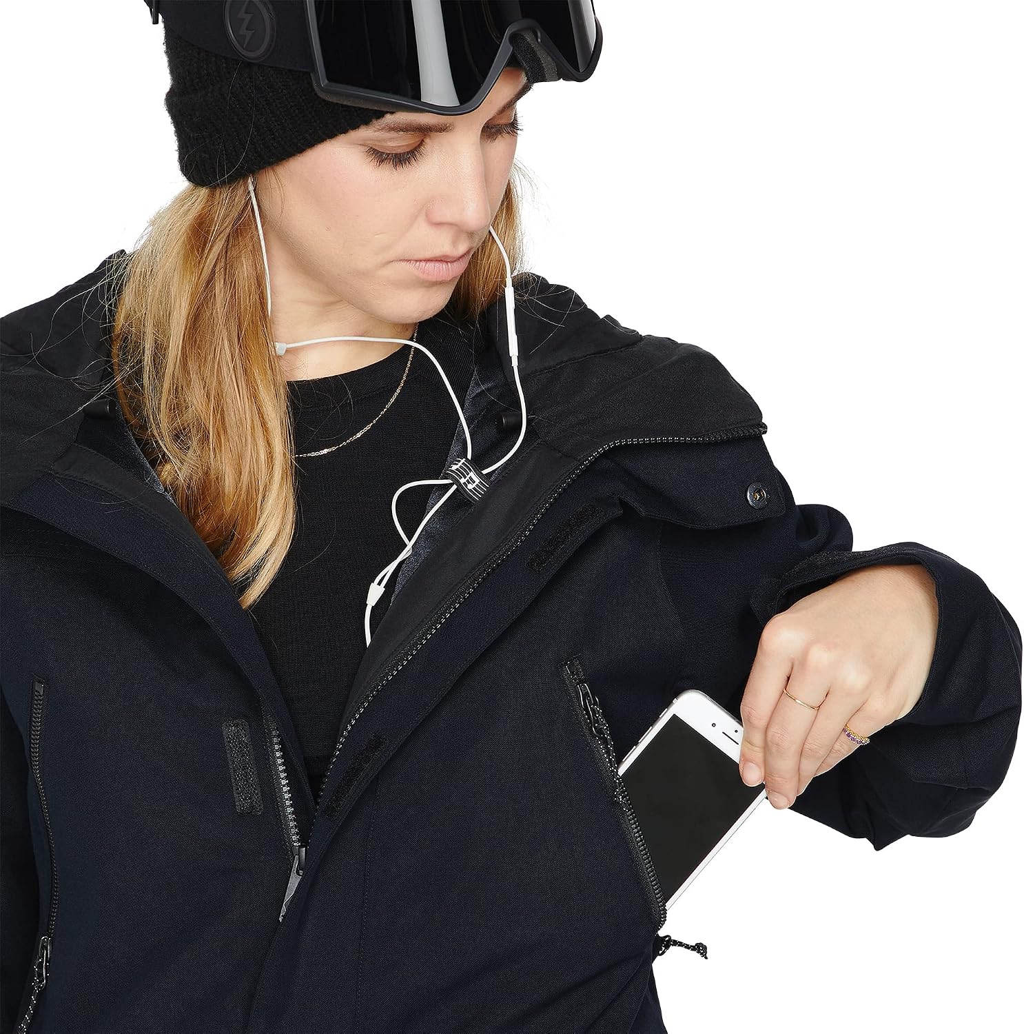Volcom Women's Shadow Insulated Snowboard Ski Winter Hooded Jacket Black S3