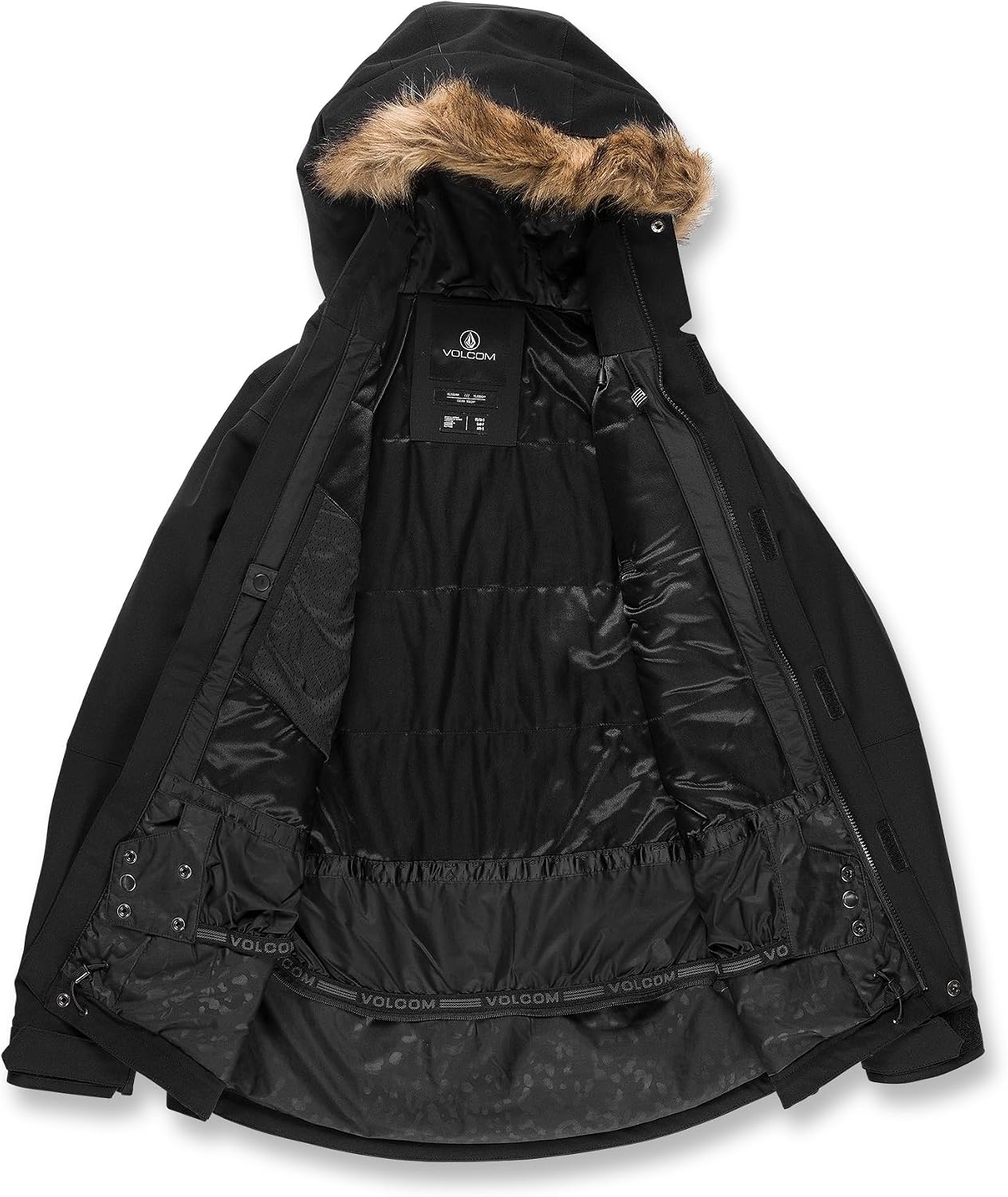 Volcom Women's Shadow Insulated Snowboard Ski Winter Hooded Jacket Black S3