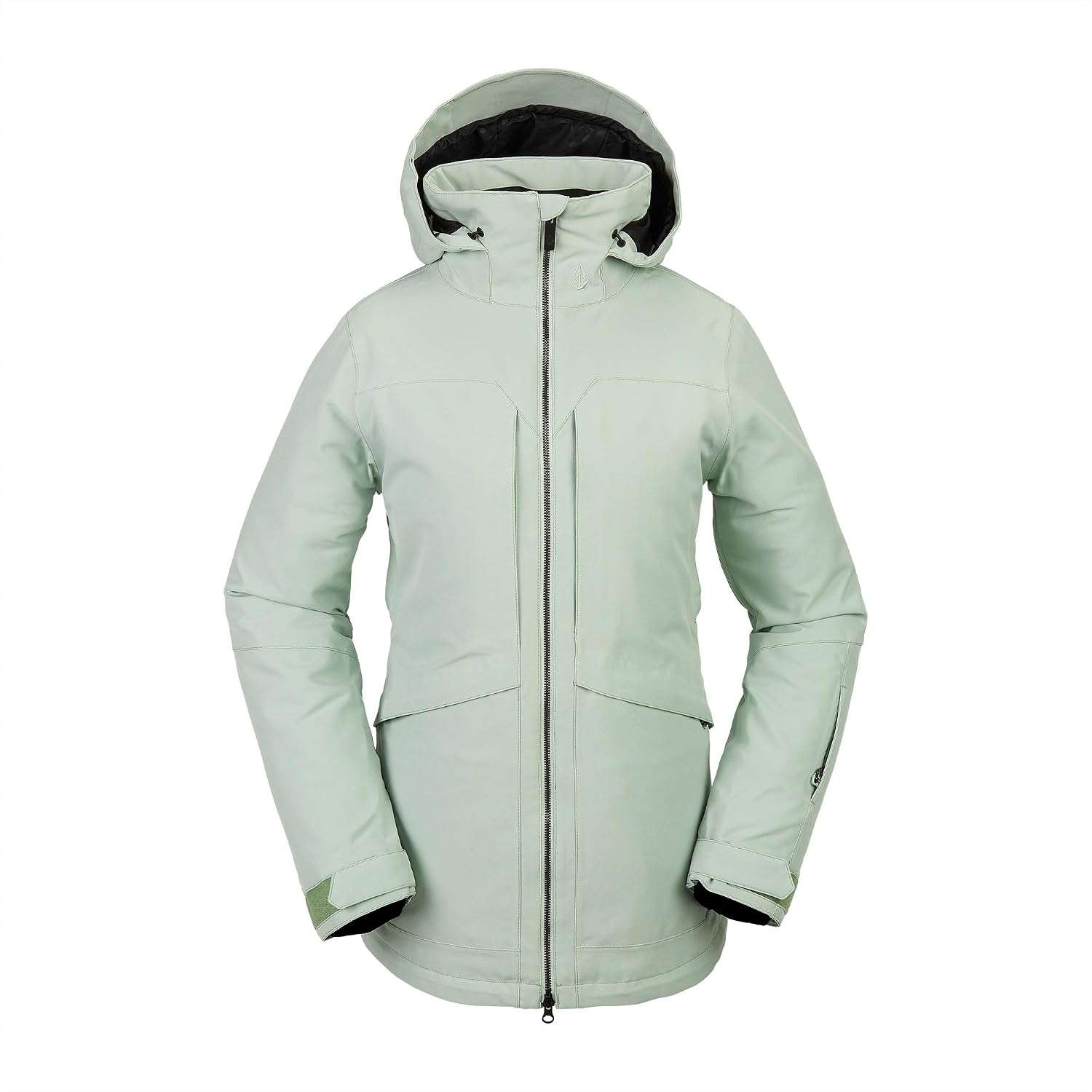 Volcom womens Shelter 3d Stretch Insulated Snowboard Ski Winter Hooded Jacket Sage Frost S4