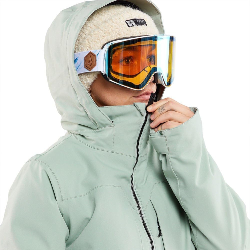 Volcom womens Shelter 3d Stretch Insulated Snowboard Ski Winter Hooded Jacket Sage Frost S4