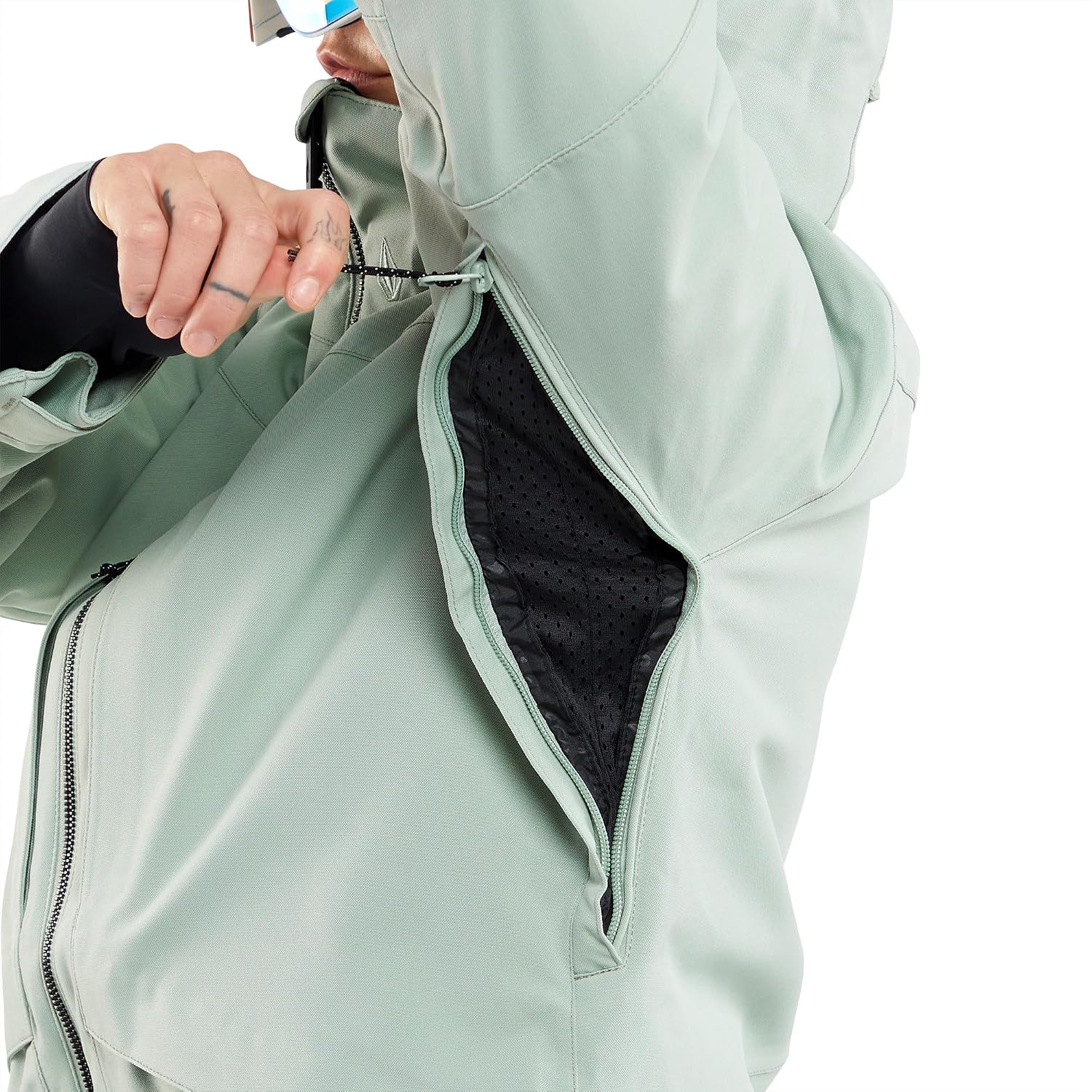 Volcom womens Shelter 3d Stretch Insulated Snowboard Ski Winter Hooded Jacket Sage Frost S4