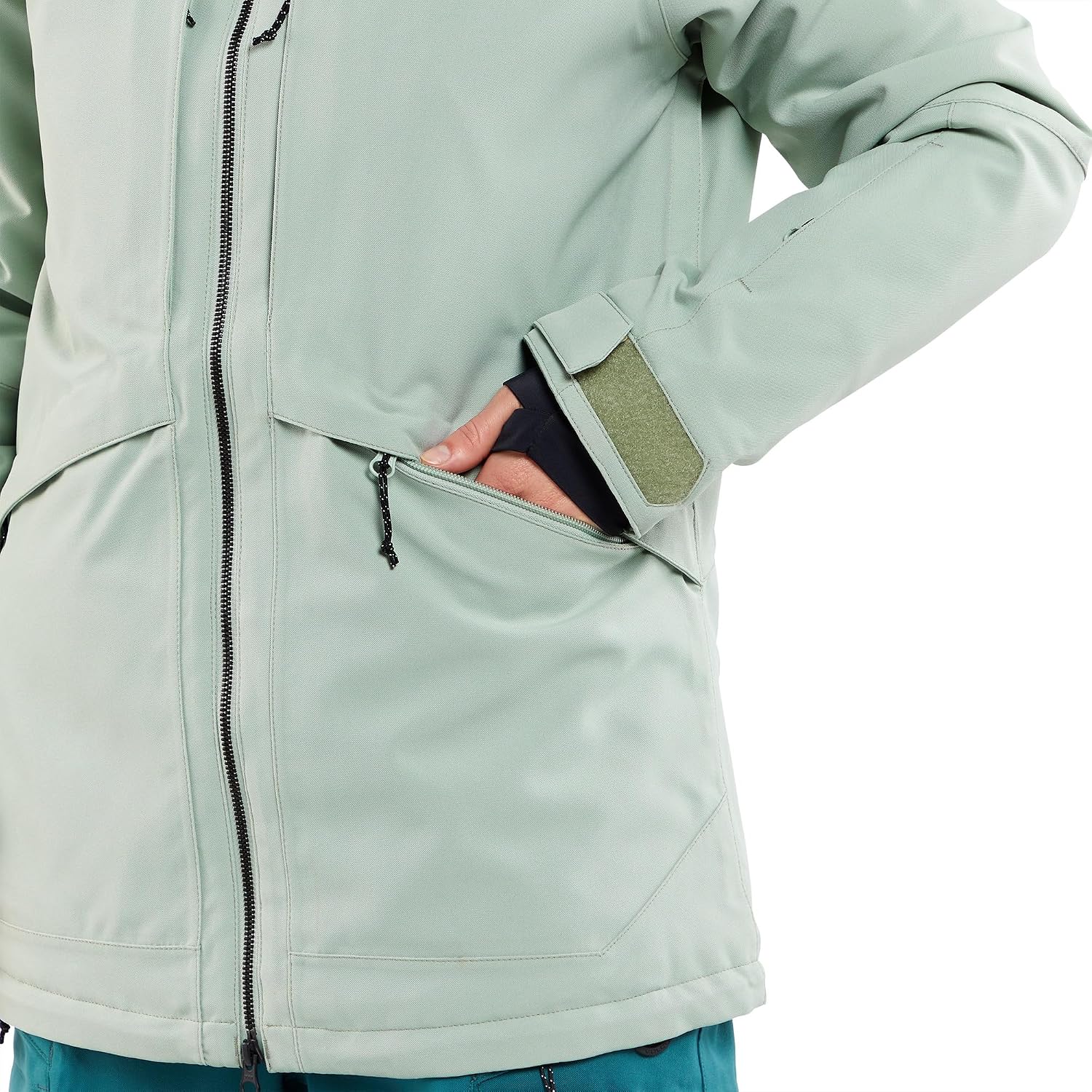 Volcom womens Shelter 3d Stretch Insulated Snowboard Ski Winter Hooded Jacket Sage Frost S4