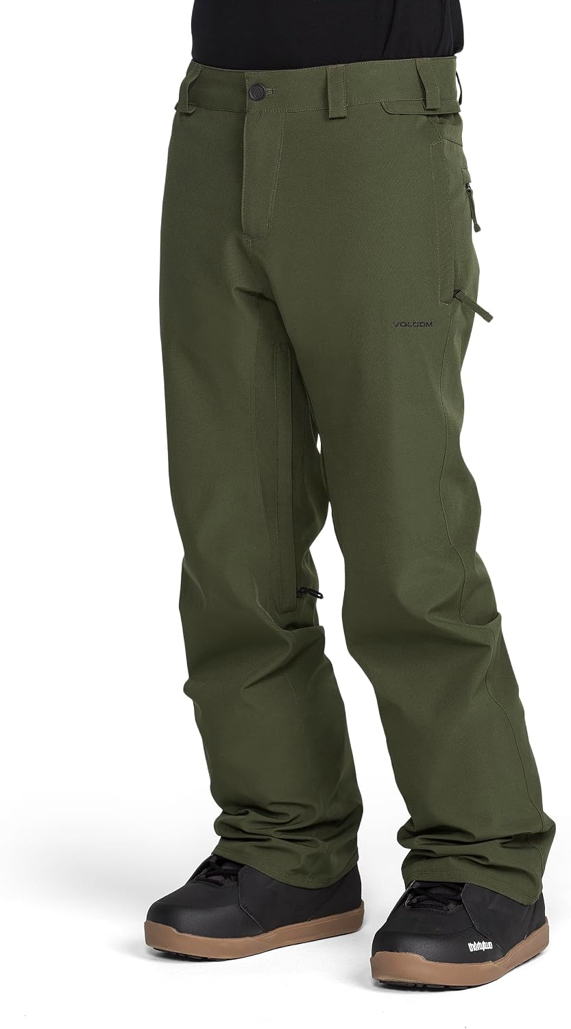 Volcom Men's Frickin Relaxed Fit Chino Snowboard Pant Dark Green