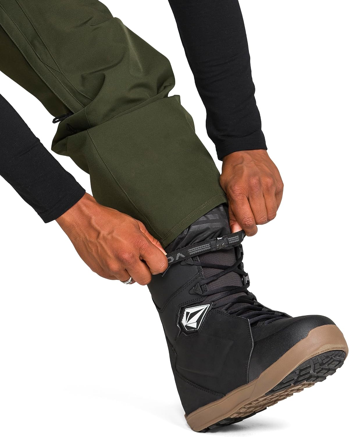 Volcom Men's Frickin Relaxed Fit Chino Snowboard Pant Dark Green