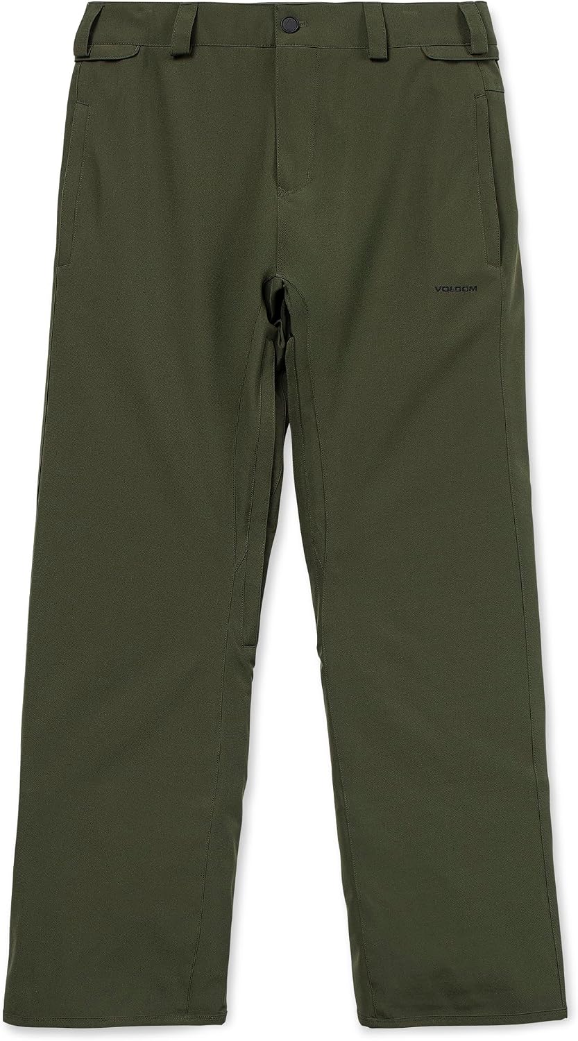 Volcom Men's Frickin Relaxed Fit Chino Snowboard Pant Dark Green