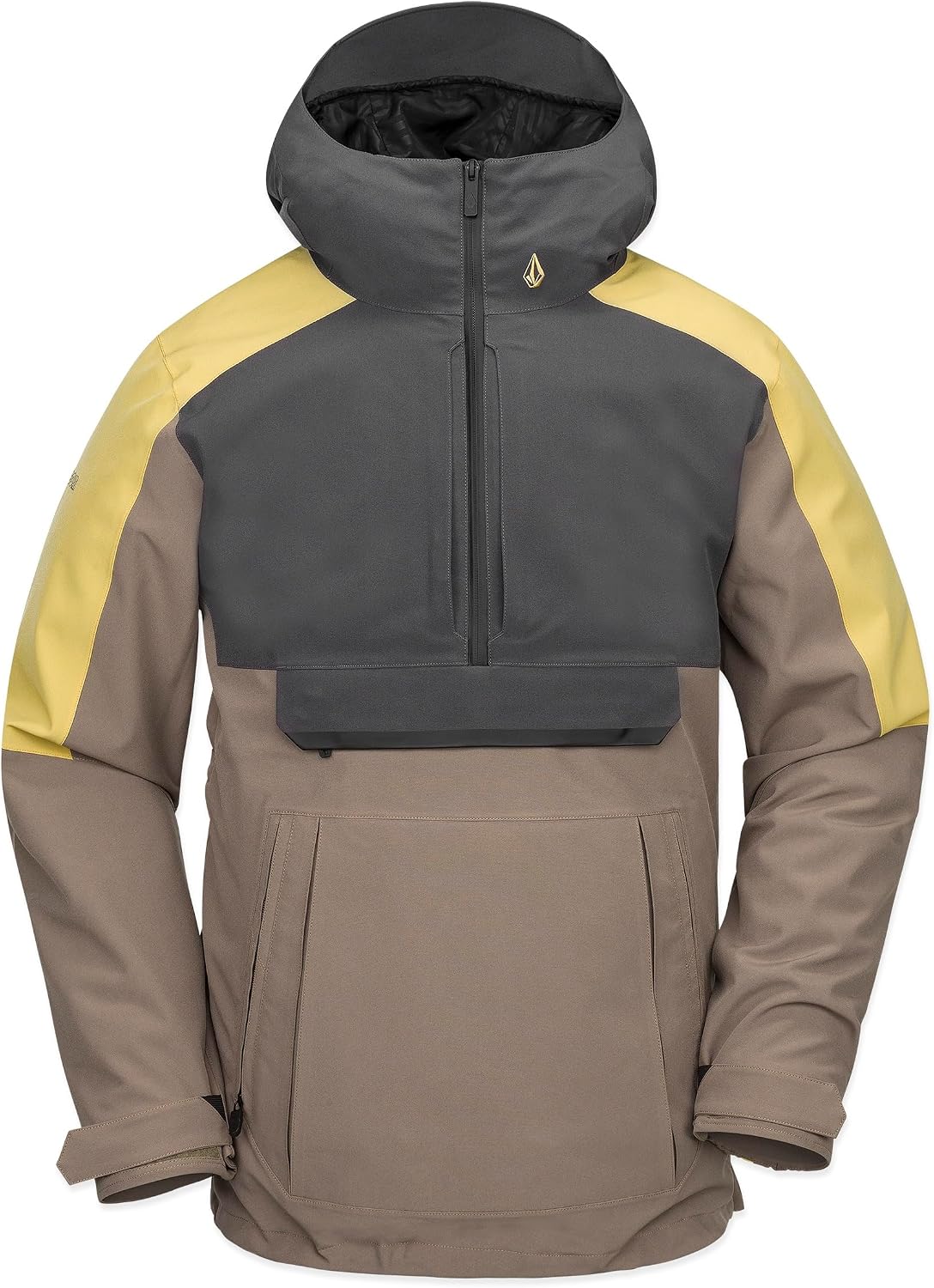 Volcom Men's Brighton Pullover Anarok Hooded Snowboard Jacket Chestnut Brown