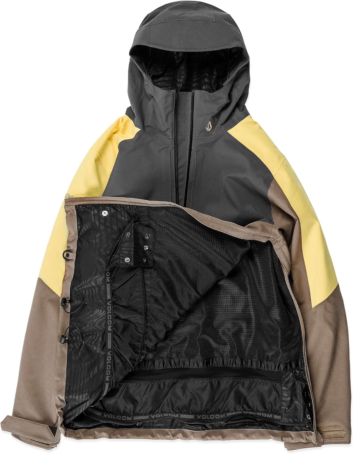Volcom Men's Brighton Pullover Anarok Hooded Snowboard Jacket Chestnut Brown