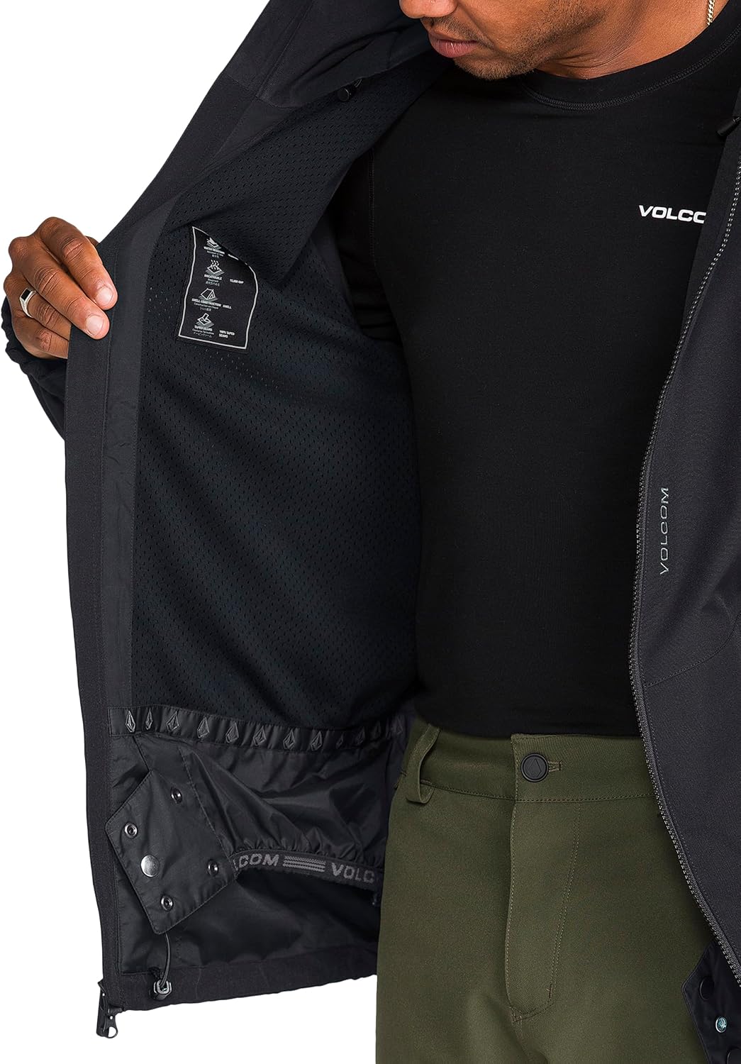 Volcom Men's Brighton Hooded Snowboard Ski Winter Jacket Black