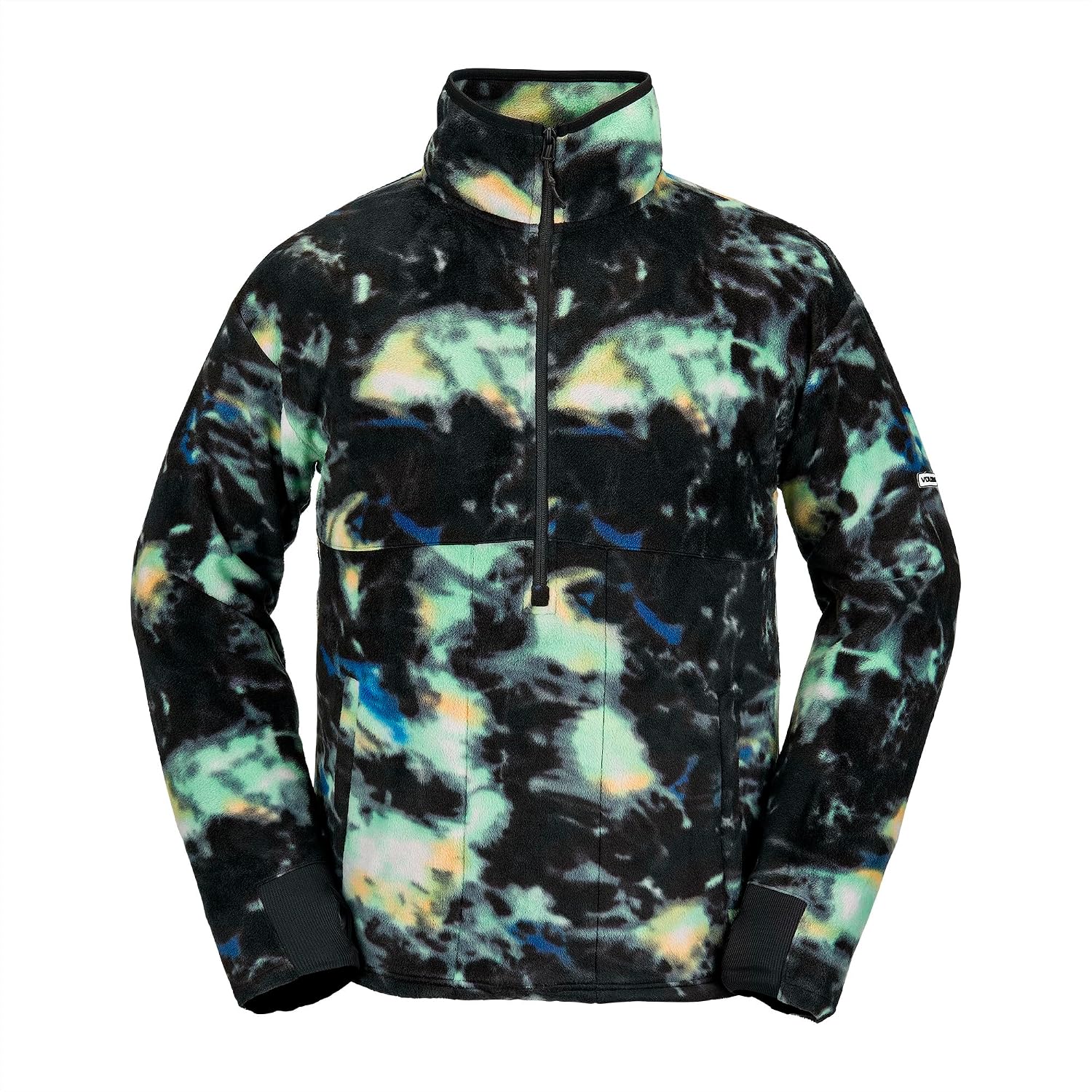 Volcom Men's Polar Fleece Mock Neck 12 Zip Snowboard Ski Baselayer Spritz Black S4