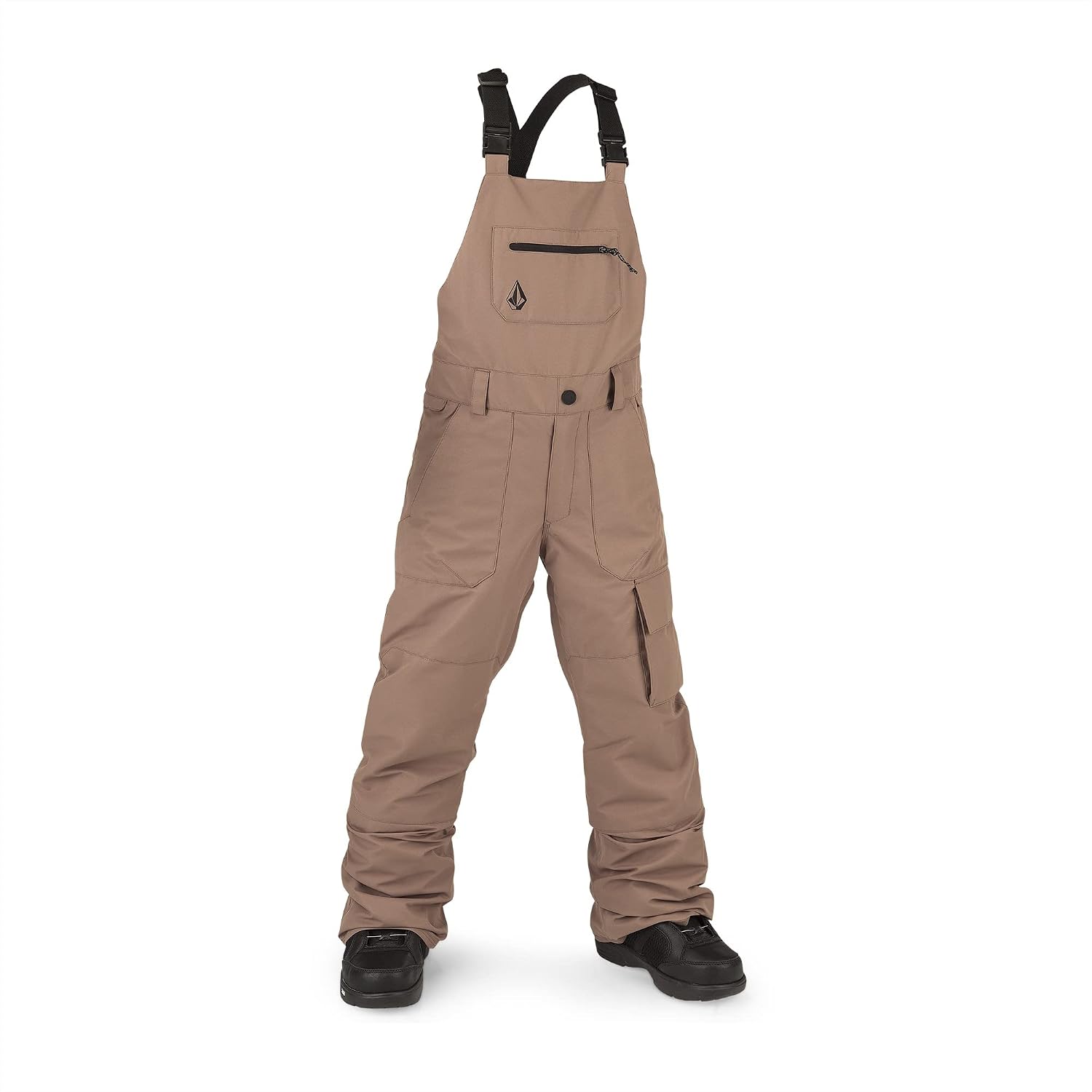Volcom Boys' Youth Barkley Bib Overall Snowboard Pant Coffee