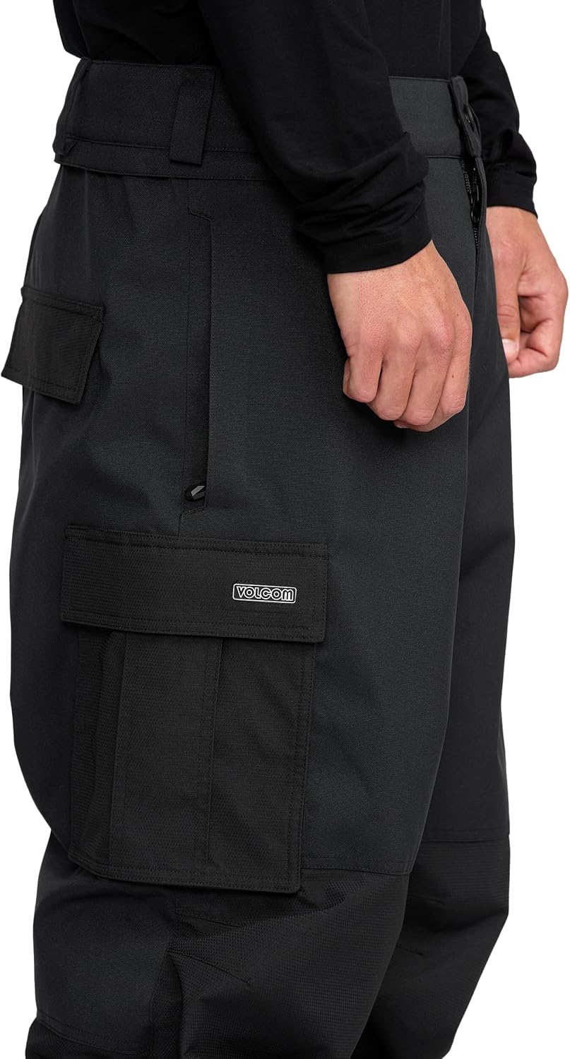 Volcom Men's Nwrk Baggy Snowboard Pant – 10k Waterproof Breathable 2-layer Onyx