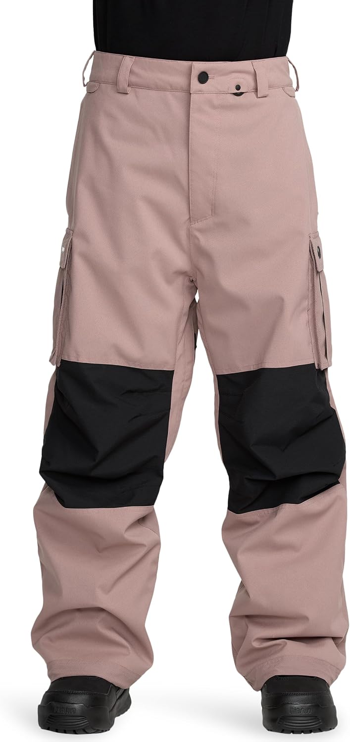 Volcom Men's Nwrk Baggy Snowboard Pant – 10k Waterproof Breathable 2-layer Pale Mauve