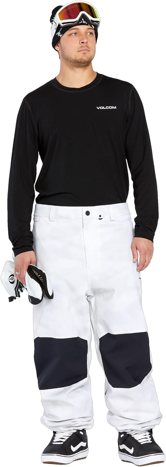 Volcom Men's Shell Snow Billow Pant – 10k Waterproof, Baggy Fit, Breathable 2-layer White Camo
