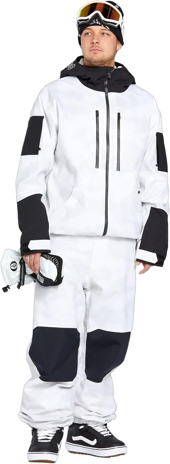 Volcom Men's Shell Snow Billow Pant – 10k Waterproof, Baggy Fit, Breathable 2-layer White Camo