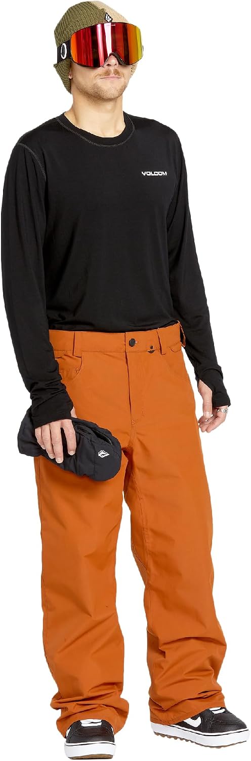 Volcom Men's 5-pocket Snowboard Pant, 10k Waterproof Ski Snow Pants, Sealed Seams Caramel S5