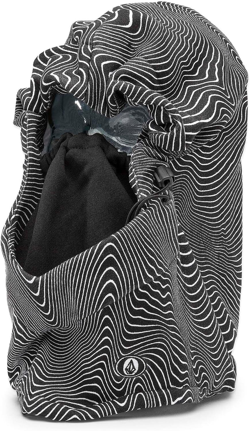 Volcom Men's Hydro Fleece Hood Snowboard Neck Warmer Black Print S5