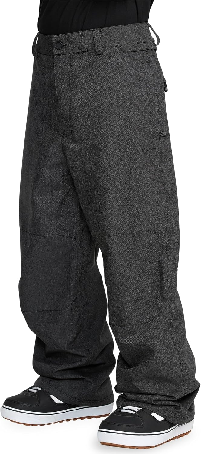 Volcom Men's Shell Snow Billow Pant – 10k Waterproof, Baggy Fit, Breathable 2-layer Black Denim