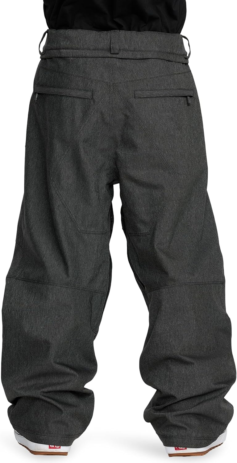 Volcom Men's Shell Snow Billow Pant – 10k Waterproof, Baggy Fit, Breathable 2-layer Black Denim