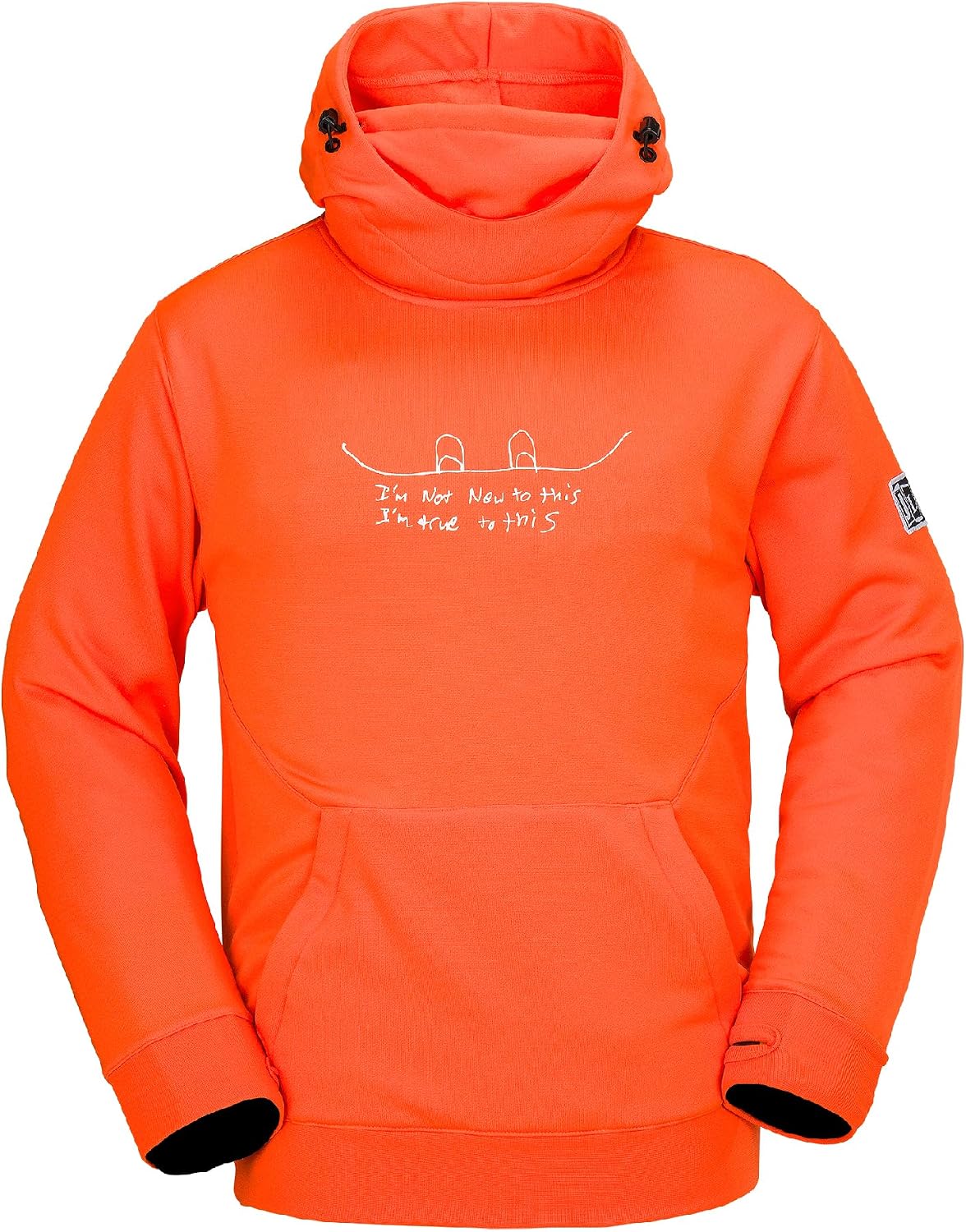 Volcom Men's Hydro Fleece Riding Hoodie – Water-repellent Sweatshirt With Storm Hood & Thumbholes Red