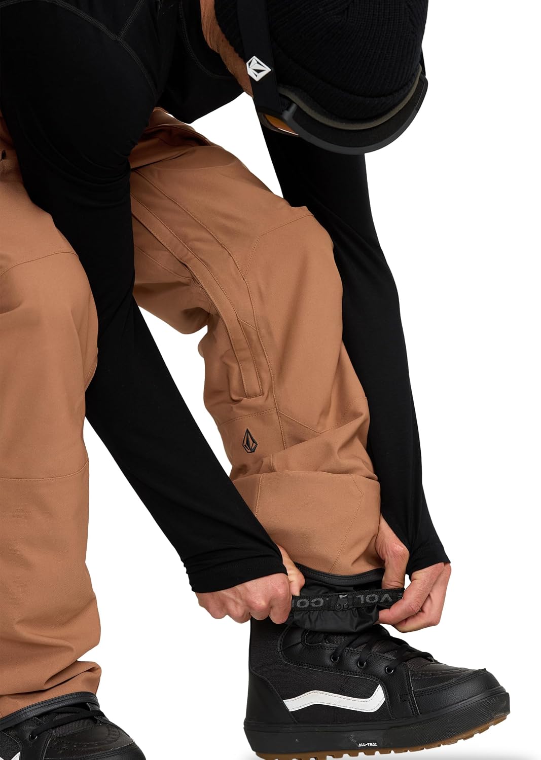 Volcom Men's Roan Bib Overall Snowboard Pant – 15k Waterproof 2-layer Repreve® Fibers Terra Brown