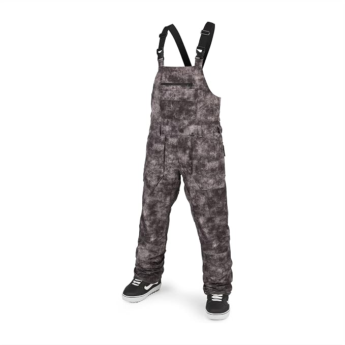Volcom Men's Roan Bib Overall Snowboard Pant – 15k Waterproof 2-layer Repreve® Fibers Acid Black
