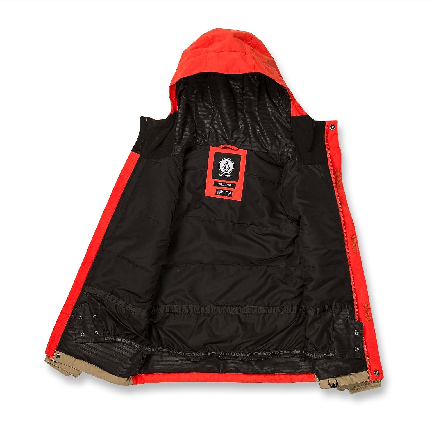 Volcom Boys' Vernon Insulated Snowboard Winter Jacket Orange Shock S4