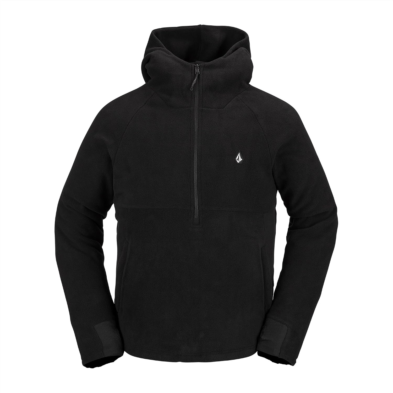Volcom Men's Polar Fleece Hooded 12 Zip Snowboard Ski Baselayer Black S4