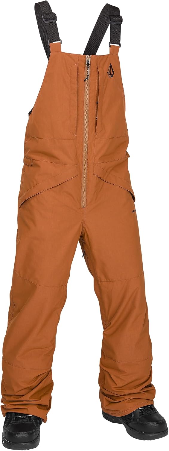 Volcom Boys' Youth Barkley Bib Overall Snowboard Pant Caramel S5