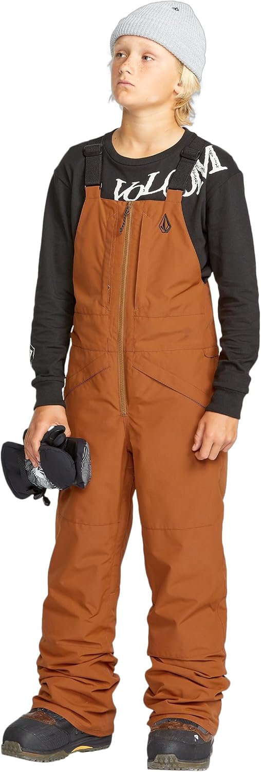 Volcom Boys' Youth Barkley Bib Overall Snowboard Pant Caramel S5