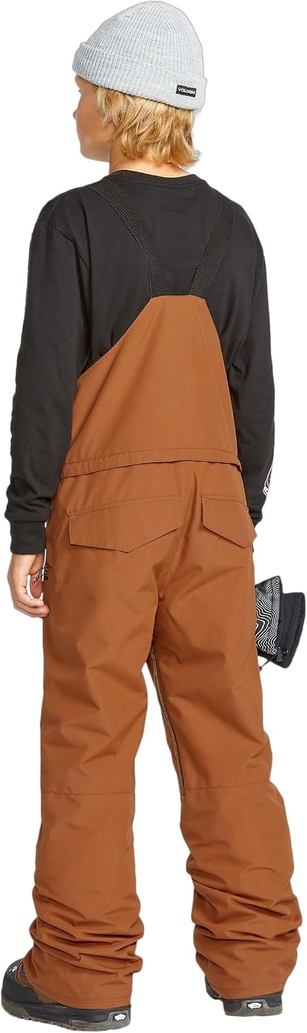 Volcom Boys' Youth Barkley Bib Overall Snowboard Pant Caramel S5