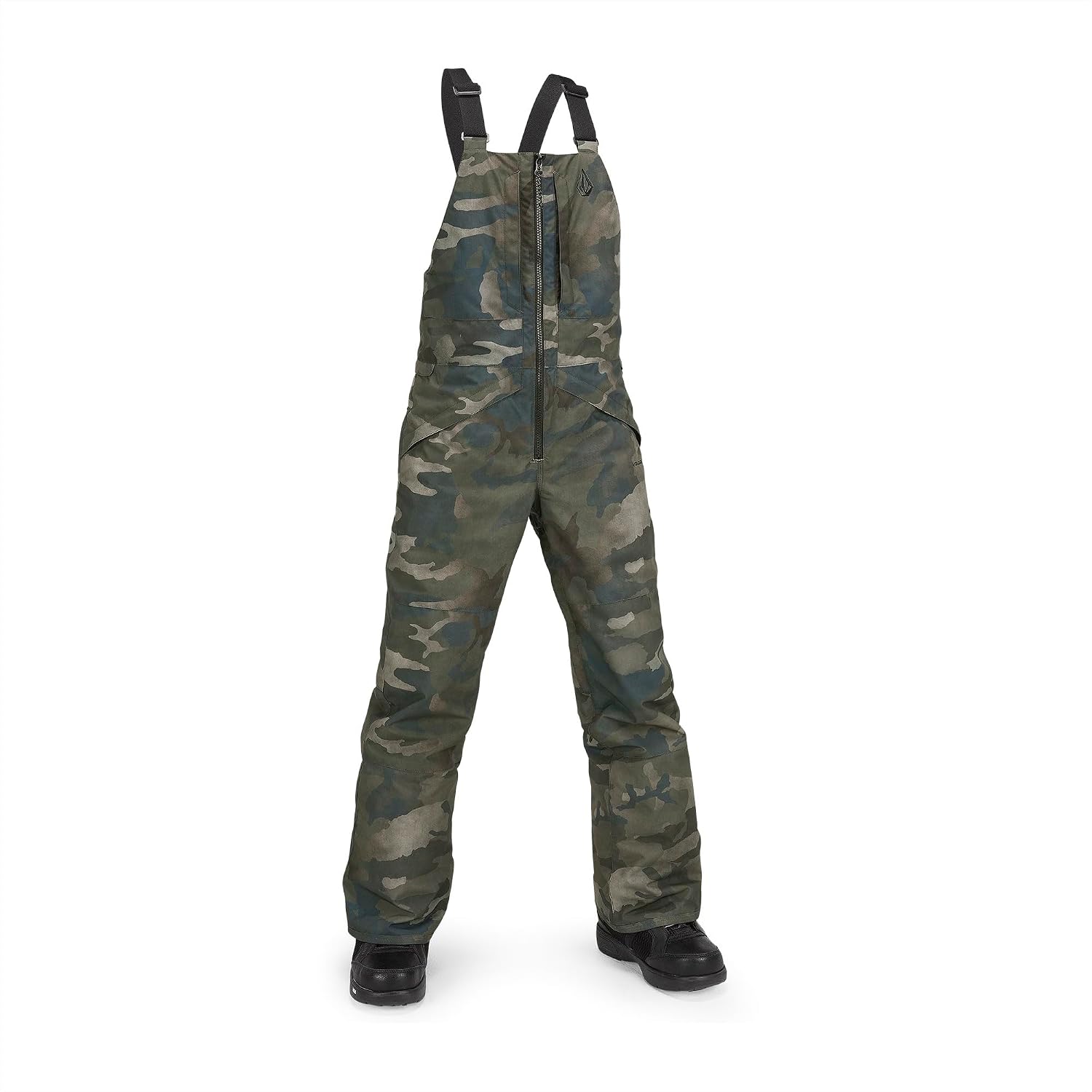 Volcom Boys' Youth Barkley Bib Overall Snowboard Pant Cloudwash Camo S4