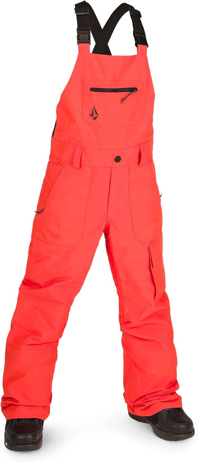Volcom Boys' Youth Barkley Bib Overall Snowboard Pant Orange Shock S3