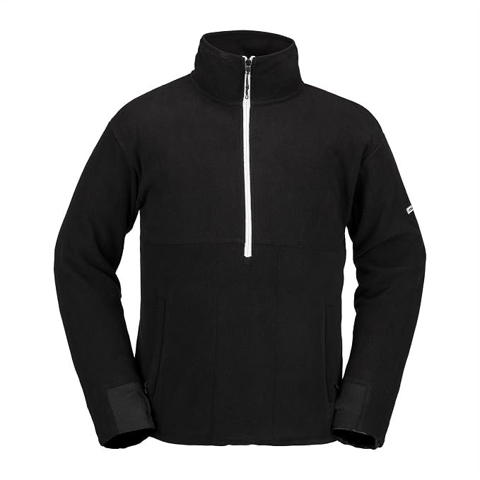 Volcom Men's Polar Fleece Mock Neck 12 Zip Snowboard Ski Baselayer Black S4
