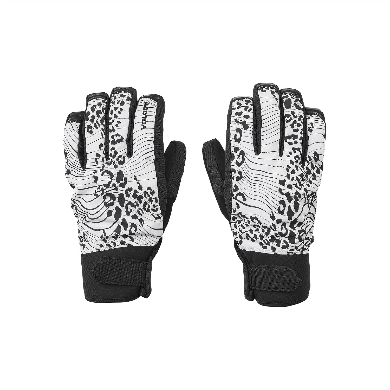 Volcom Mens Nyle Insulated Pipe and Park Winter Snowboard SKi Gloves White Print